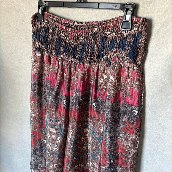Karyn Seo Silk Blend Paisley Boho Flowy Wide Leg Pants Size XL - Picture 4 of 6